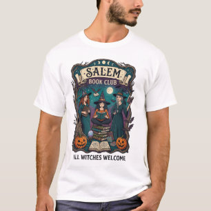 Camiseta Salem Book Club Todas las Brujas Bienvenidas Calab