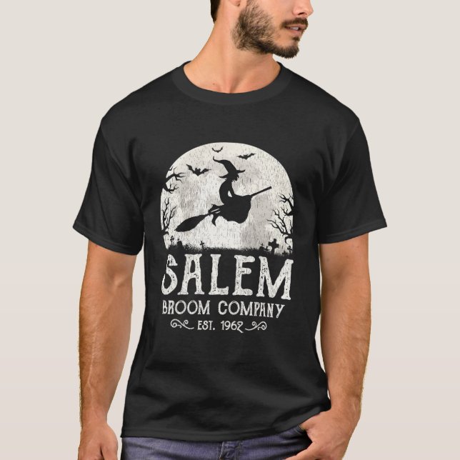 Camiseta Salem Broom Company Grunge Halloween (Anverso)