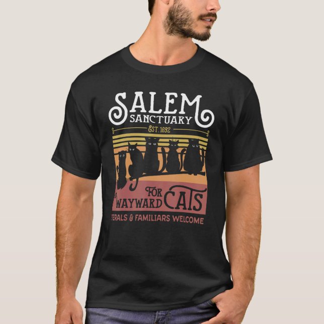 Camiseta Salem De Brujas Hogar Para Gatos Negros Wayward 16 (Anverso)