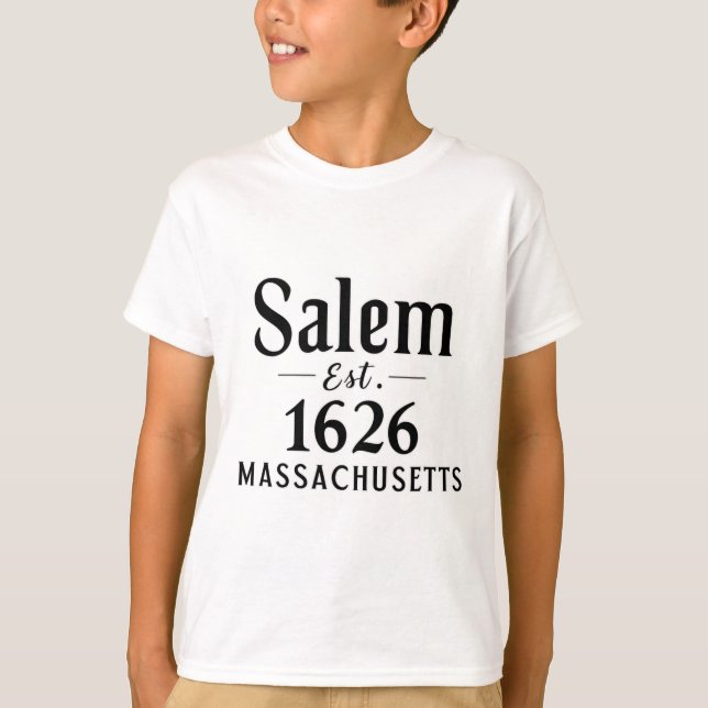 Camiseta Salem Machusettes Est. Otoño de Halloween de 1626 (Anverso)
