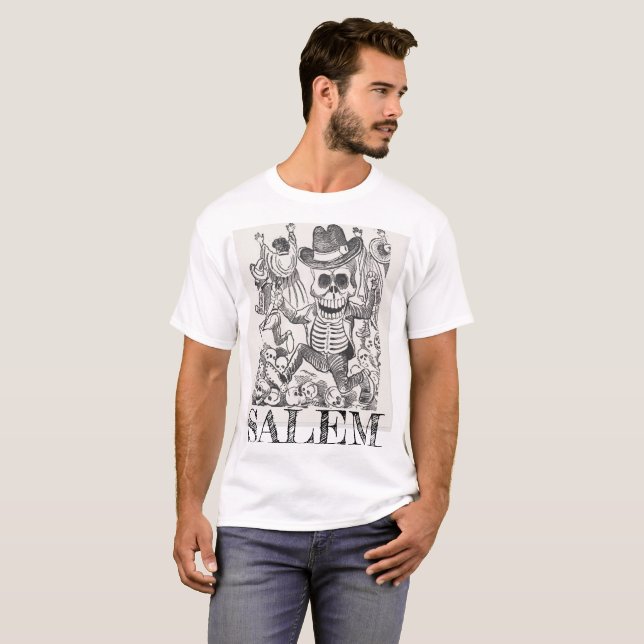 Camiseta Salem Massachusetts Occult Skull Tee, masculino (Anverso completo)