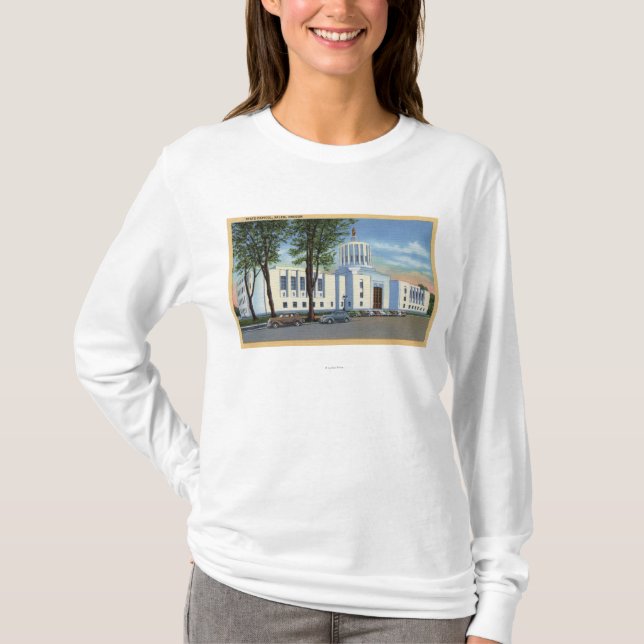 Camiseta Salem, Oregon - opinión del edificio del capitolio (Anverso)