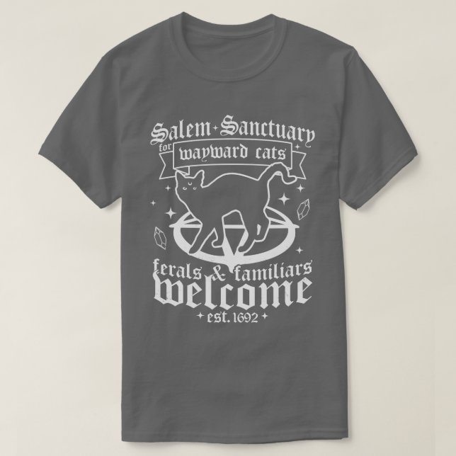 Camiseta Salem Sanctuary For Wayward Black Cats 1692 Salem (Diseño del anverso)