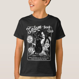 Camiseta Salem Witch Book Club Bookish Retro Halloween Blac