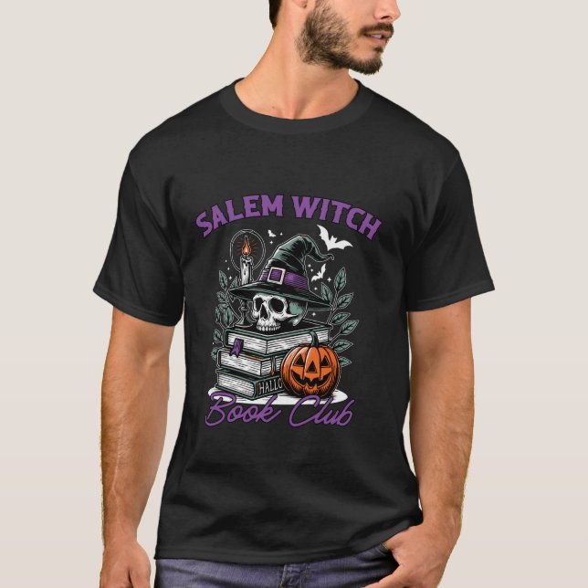 Camiseta Salem Witch Book Club Halloween Costume T Shirt (Anverso)