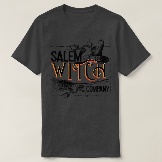 Camiseta Salem Witch Gorra Company Broom Candy Bag Pumpkin  (Diseño del anverso)