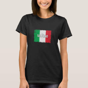 Camiseta Salerno Italia Ciudad Con Bandera Italiana