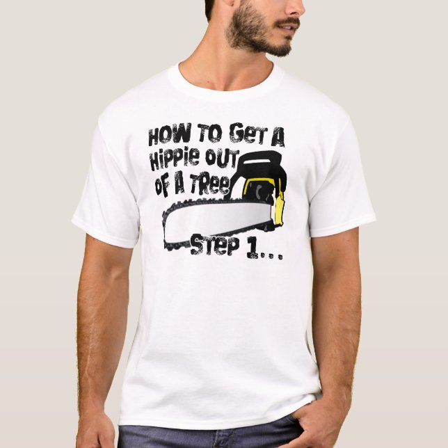 Camiseta Salga a los hippies de sus árboles (Anverso)
