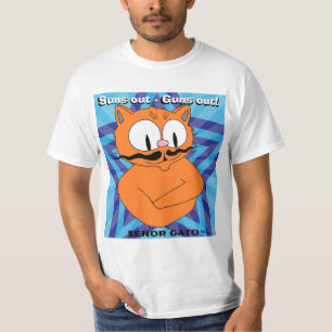 Camiseta ¡Salgan los cañones! Personalizado Mustache Cat