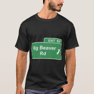 Camiseta Salida Big Beaver 69 Rótulo Detroit