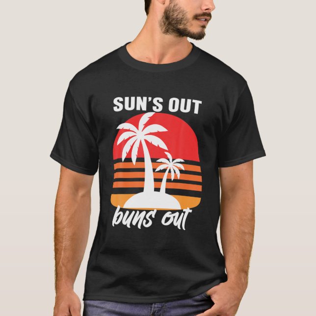 Camiseta Salida de bollos de sol, tés de verano de palmera, (Anverso)