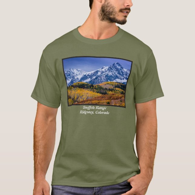 Camiseta Salida del sol de la caída de la gama de Sneffels (Anverso)