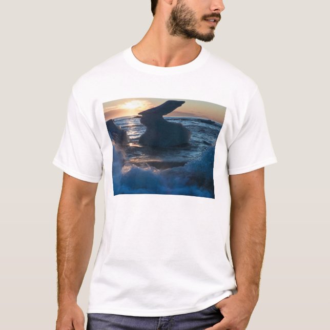 Camiseta Salida del sol y formaciones de iceberg (Anverso)