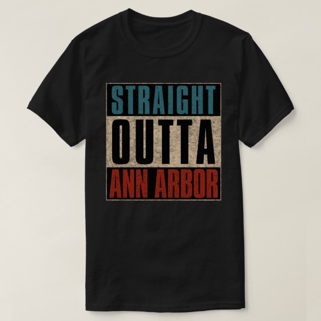 Camiseta Salida directa Ann Arbor Michigan MI (Diseño del anverso)