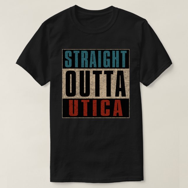 Camiseta Salida directa de Utica Nueva York NY (Diseño del anverso)