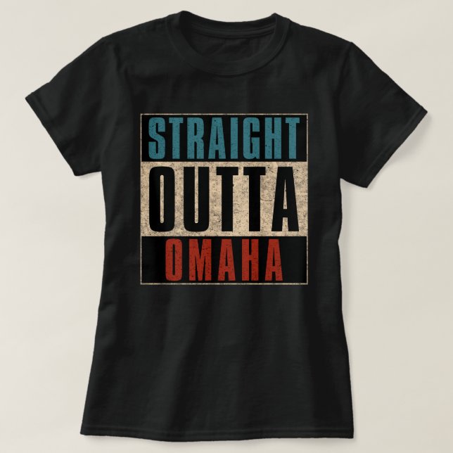 Camiseta Salida directa Omaha Nebraska NE (Diseño del anverso)