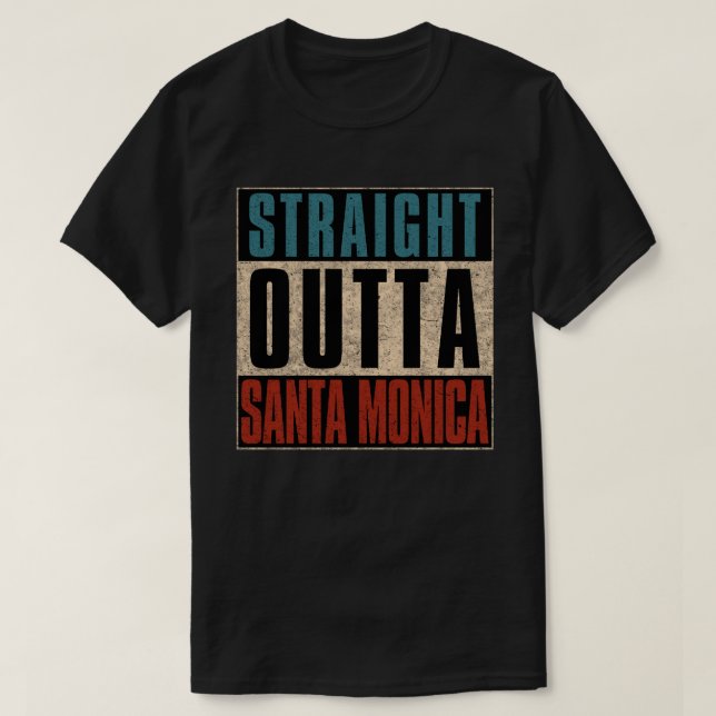 Camiseta Salida directa Santa Monica California CA (Diseño del anverso)