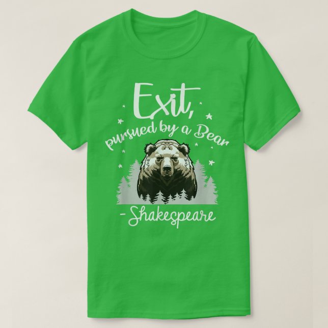 Camiseta Salida Perseguida Por Bear Shakespeare Script Cita (Diseño del anverso)