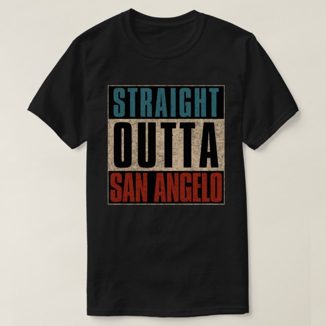 Camiseta Salida recta de San Angelo Texas TX (Diseño del anverso)