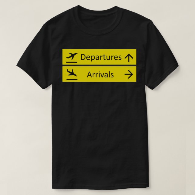 Camiseta Salida y llegada Rótulo del aeropuerto (Diseño del anverso)