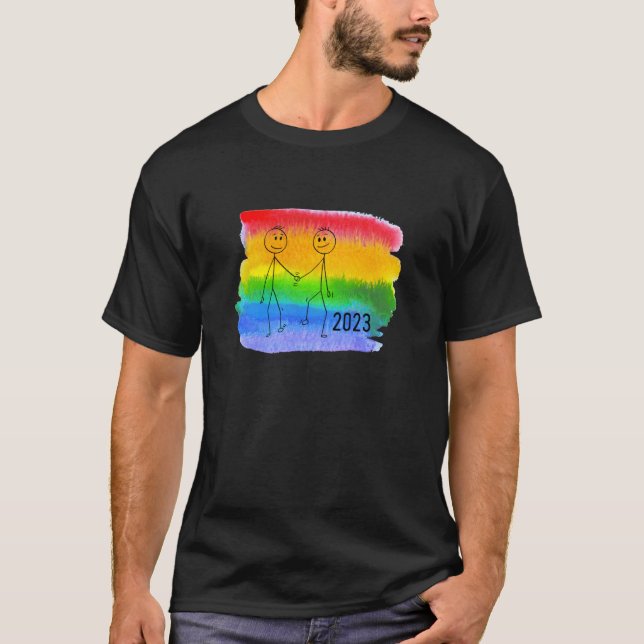 Camiseta Saliendo 2023 para hombres gay Orgullo CSD homosex (Anverso)