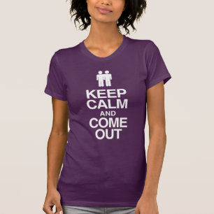 Camiseta Saliendo del armario lesbiana "Mantén la calma y s