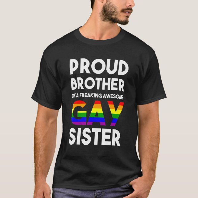 Camiseta Saliendo del Orgullo Gay Cosas Orgullosas Hermano  (Anverso)