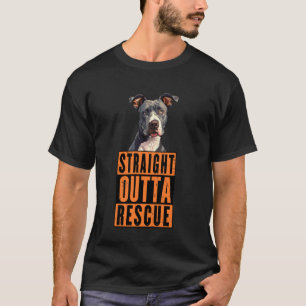 Camiseta Saliendo Directo del Rescate Pit Bulls Hombres Muj