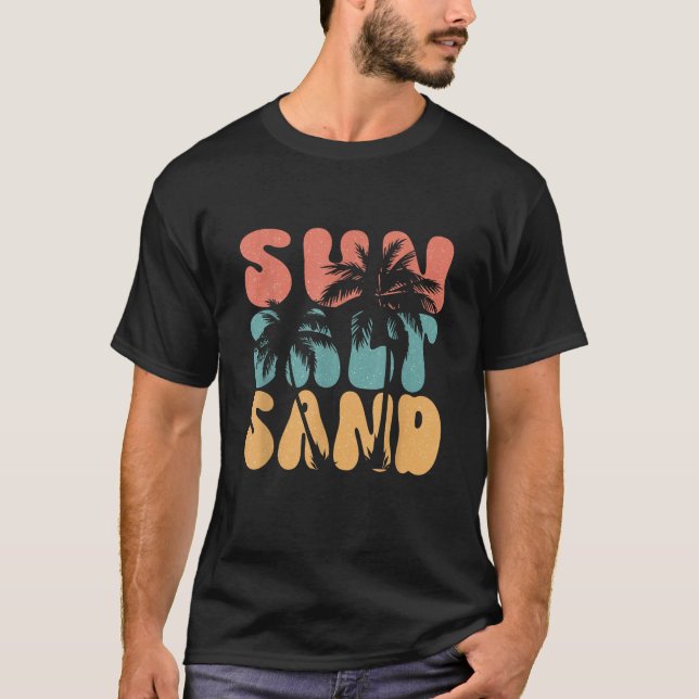 Camiseta Salinas de sol de Groovy y vacaciones de verano (Anverso)