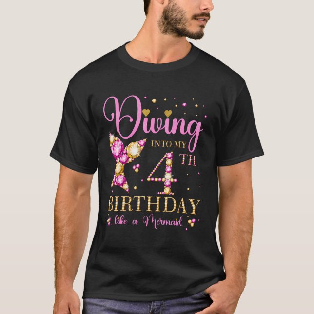 Camiseta Salir A Mi Cuarto Cumpleaños Como Una Sirenita 4 A (Anverso)