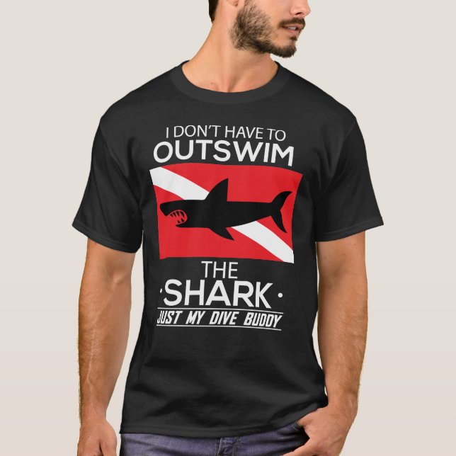 Camiseta Salir A Nadar Mi Dive Buddy Divertido Tiburón Buce (Anverso)