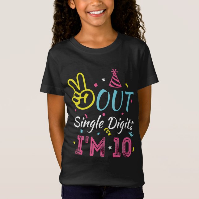 Camiseta Salir de dígitos individuales Tengo 10 años (Anverso)