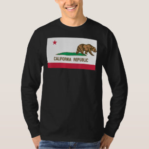 Camiseta Salir del oso de bandera de California a la izquie