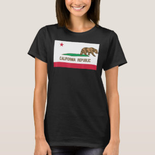 Camiseta Salir del oso de bandera de California a la izquie