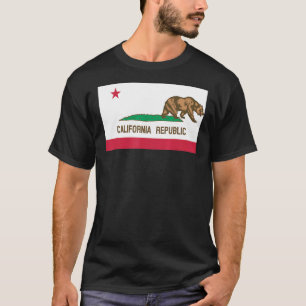 Camiseta Salir del oso de bandera de California a la izquie