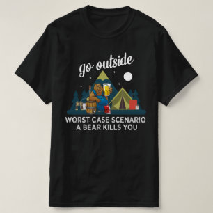 Camiseta Salir del peor escenario funda que un oso mata