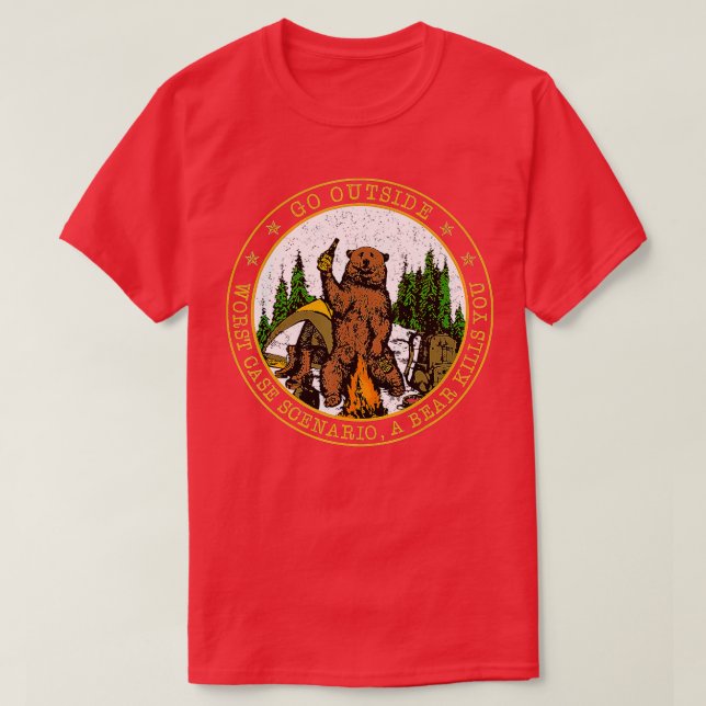 Camiseta Salir Del Peor Escenario Funda Un Oso Te Matará (Diseño del anverso)