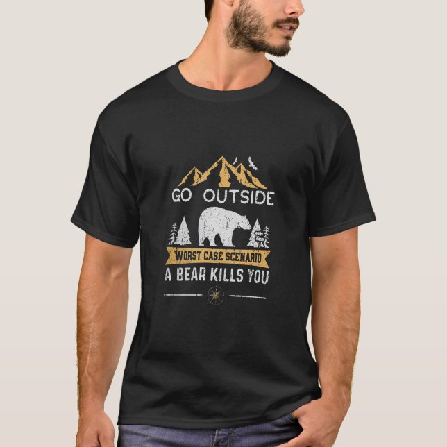 Camiseta Salir Del Peor Escenario Funda Un Oso Te Matará Ca (Anverso)