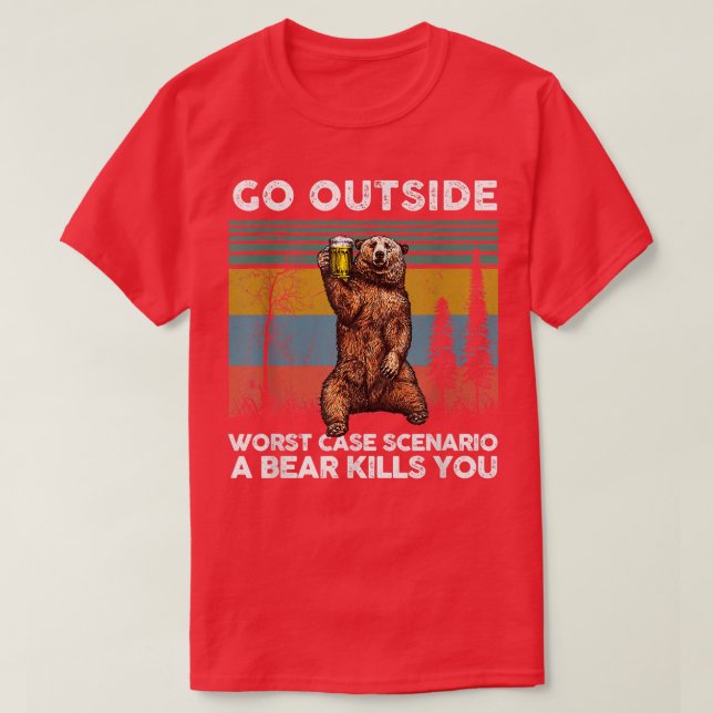 Camiseta Salir Del Peor Escenario Funda Un Oso Te Matará Vi (Diseño del anverso)