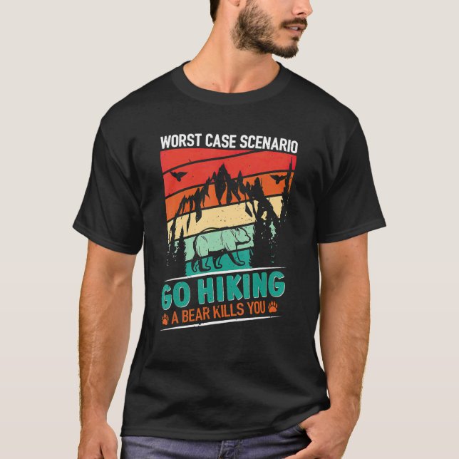 Camiseta Salir Fuera Del Peor Escenario Funda Un Oso Te Mat (Anverso)
