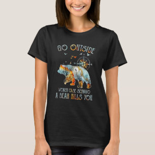 Camiseta Salir Fuera Del Peor Escenario Funda Un Oso Te Mat