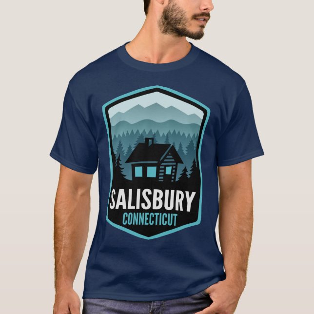 Camiseta Salisbury Connecticut Mountain Town Cabin Oversize (Anverso)
