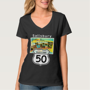 Camiseta Salisbury Maryland MD EE. UU. 50 Carta Grande Viaj
