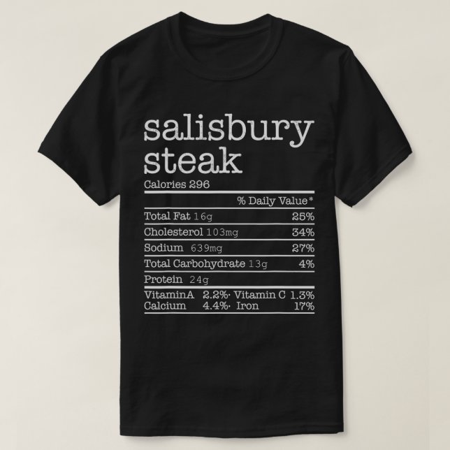 Camiseta Salisbury Steak Nutrition Facts Acción de Gracias  (Diseño del anverso)