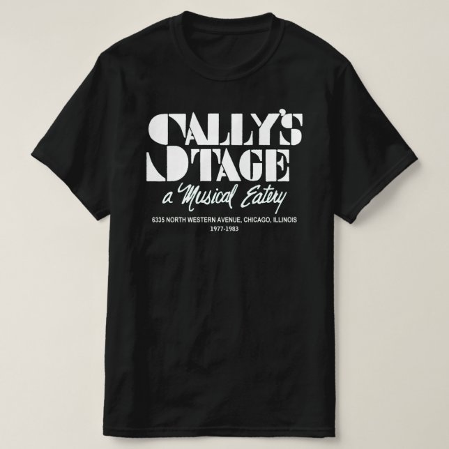 Camiseta Sally's Stage Restaurant, Chicago, IL (Diseño del anverso)