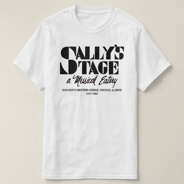 Camiseta Sally's Stage Restaurant, Chicago, IL (Diseño del anverso)
