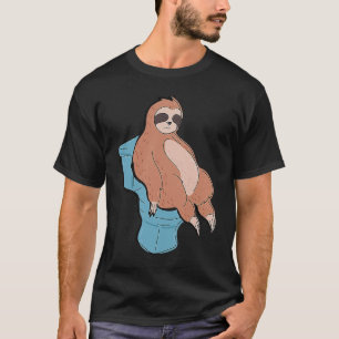 Camiseta Salmar durmiendo en el inodoro lindo Lazy Sloth