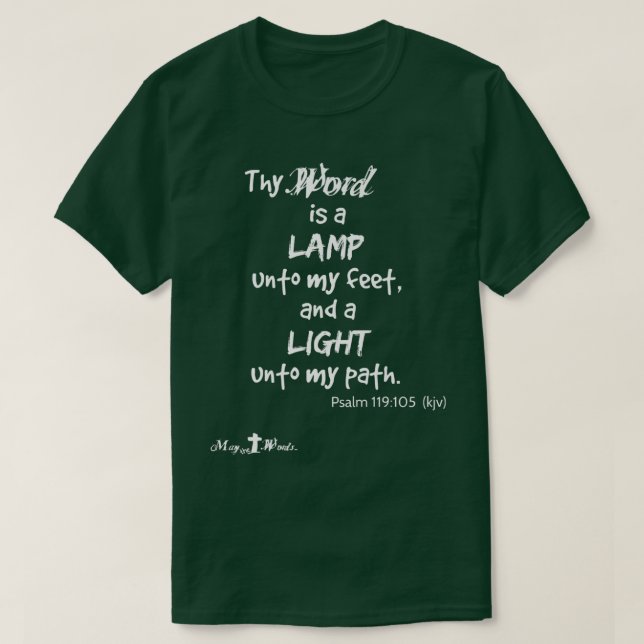 Camiseta Salmo 119105 Tu palabra es una lámpara a mis pies  (Diseño del anverso)