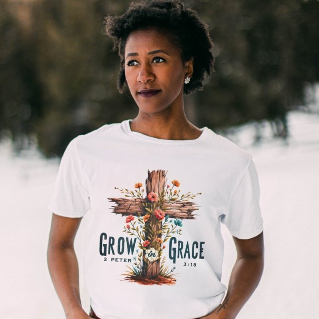 Camiseta Salmo 136:1 | 2 Peter 3:18 Cita de la Biblia Crist (Subido por el creador)