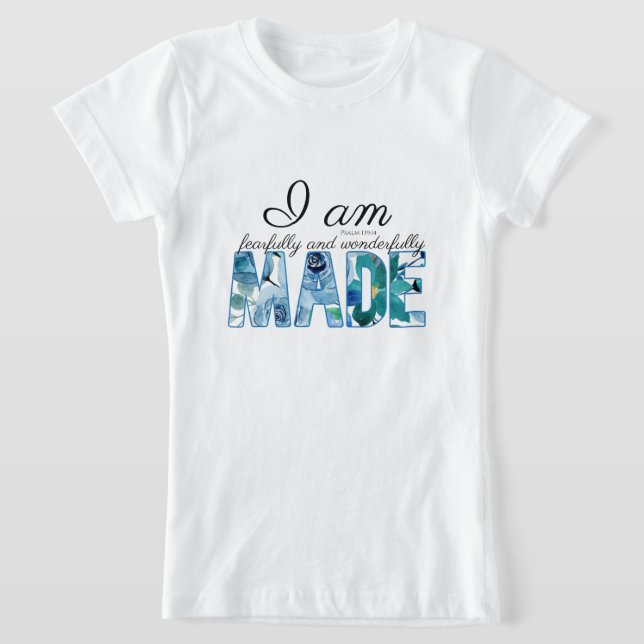 Camiseta Salmo 139:14 Hecho con Miedo y Maravillosa (Distribución)